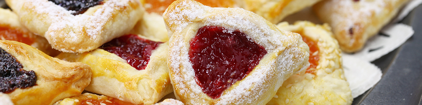 plate of various hamantashen